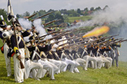 Gedenken an die Schlacht von Waterloo (nachgestellte Szene)