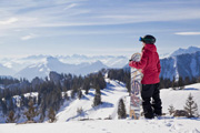 Snowboard fahren in der Kampenwand